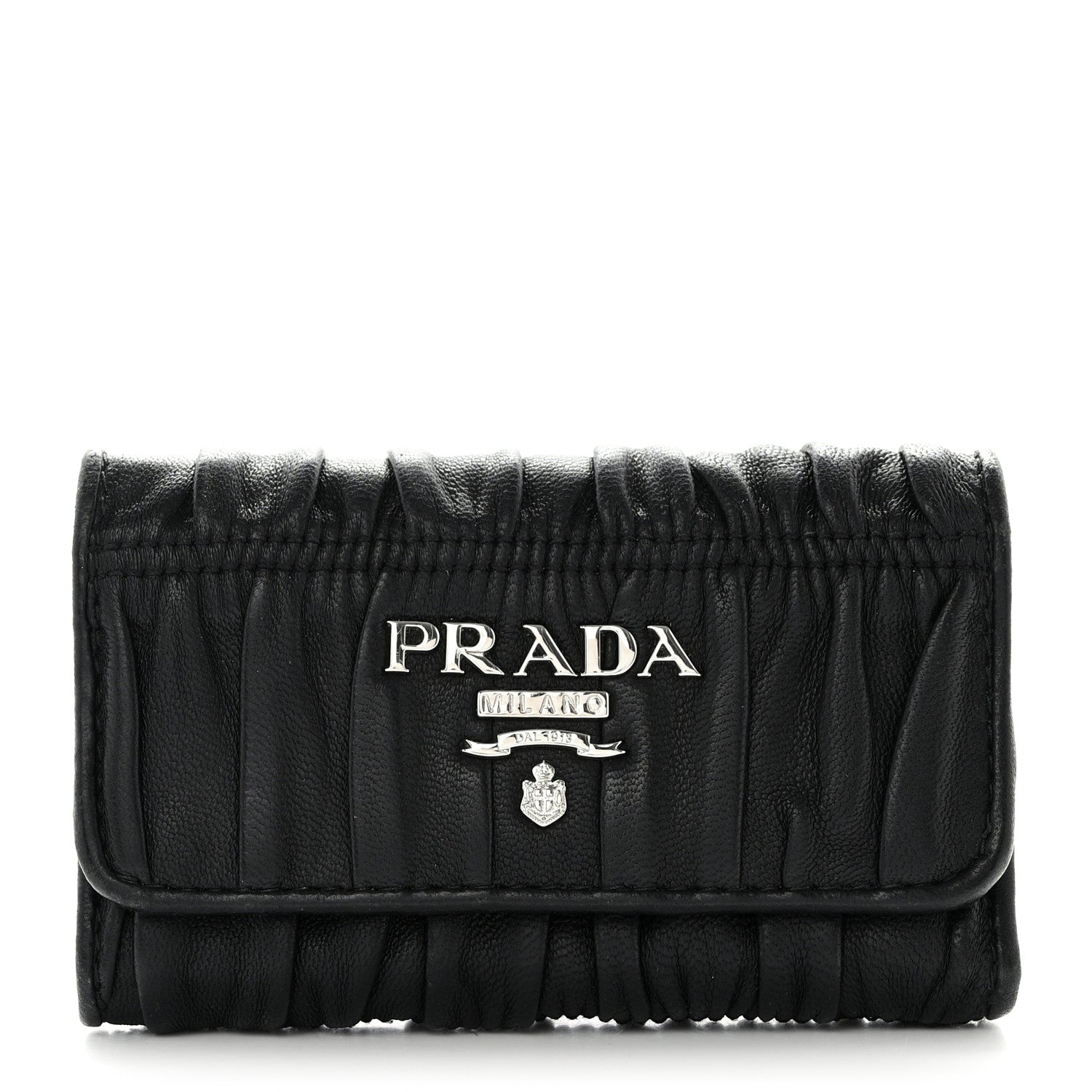 Prada Nappa Gaufre 6 Key Holder Black 1 of 7