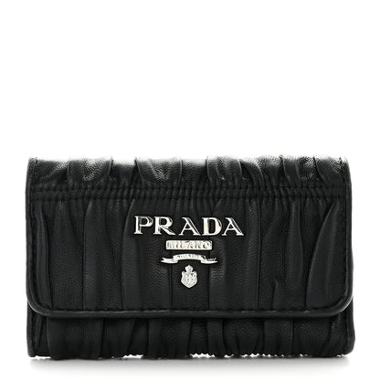 Prada Nappa Gaufre 6 Key Holder Black 1 of 7