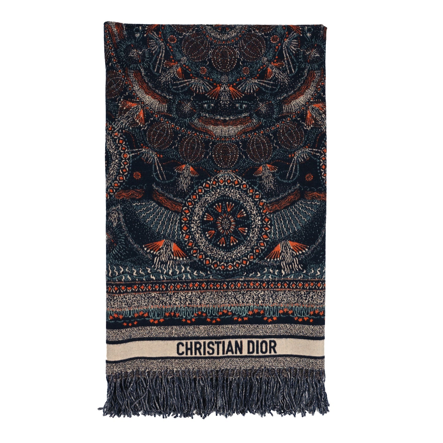 Wool Throw Cream Bleu