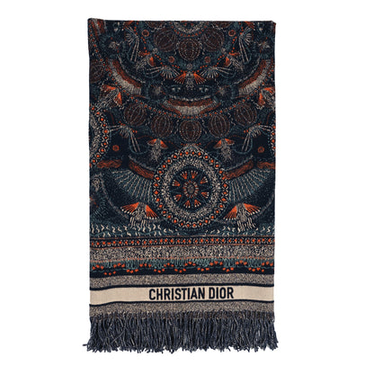 Christian Dior Wool Throw Cream Bleu 1 of 4