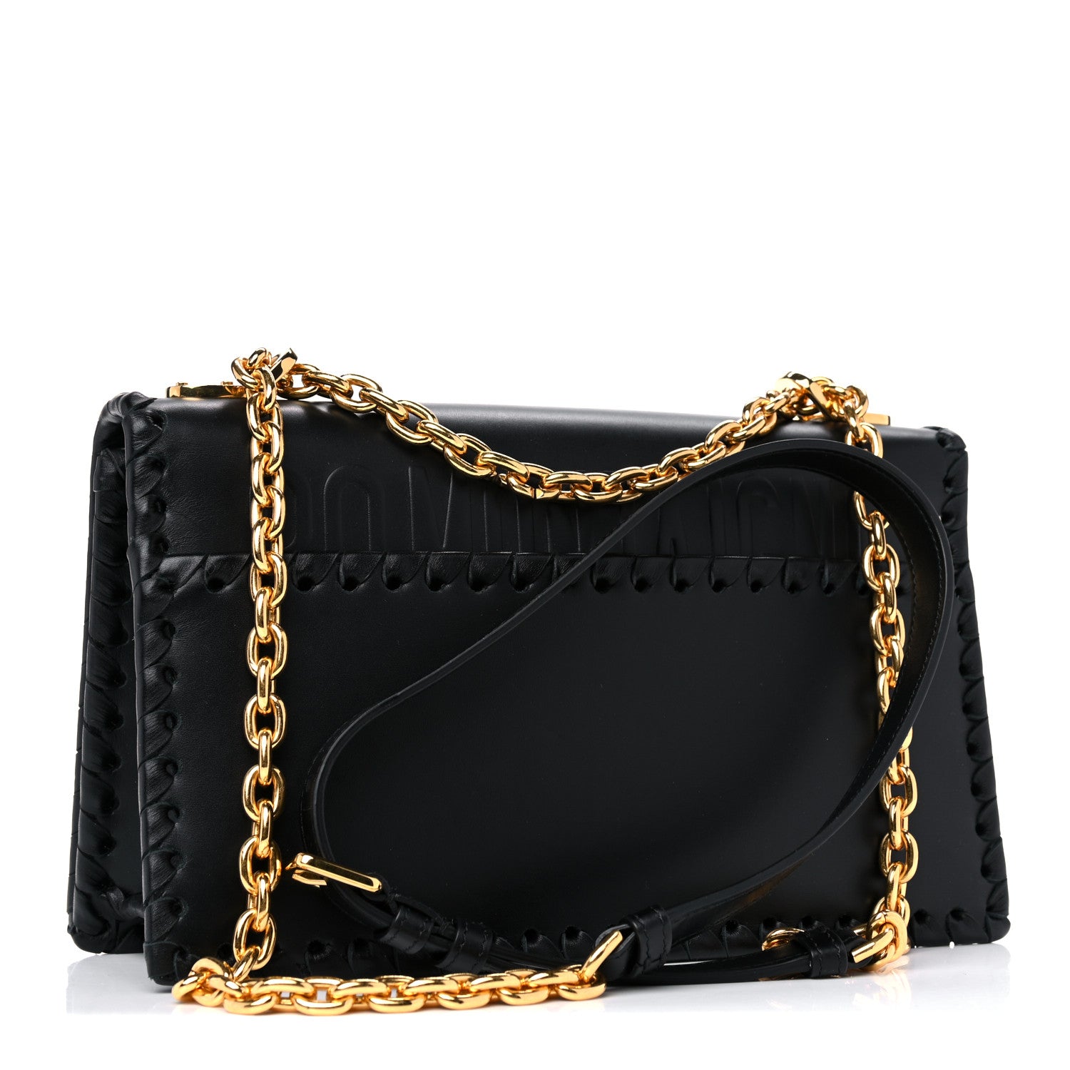 Christian Dior Calfskin Braided 30 Montaigne Chain Flap Bag Black 6 of 18