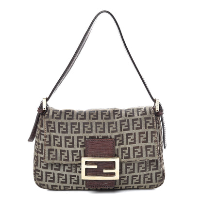 Fendi Zucchino Vitello Mini Mama Baguette Mogano Panna Bruciato 1 of 11