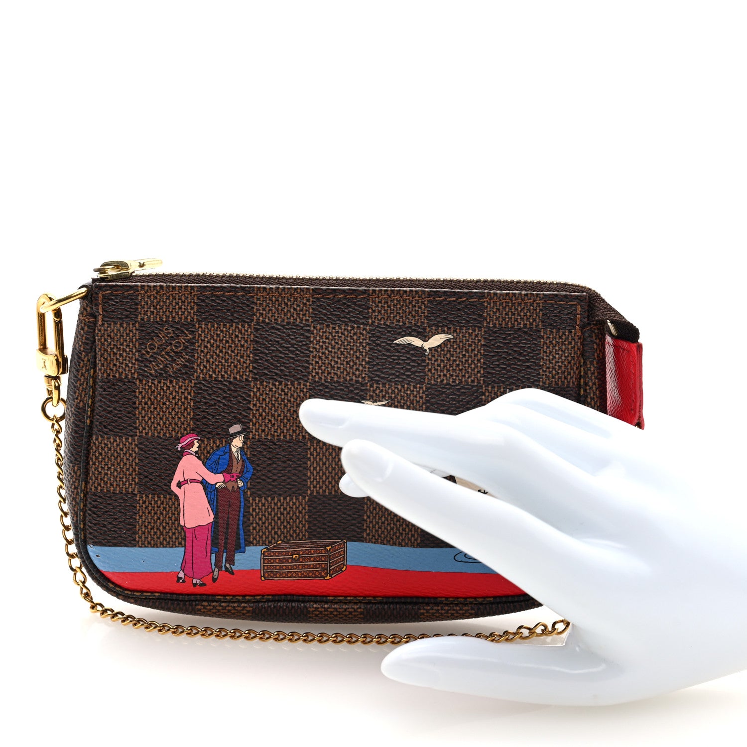 Louis Vuitton Damier Ebene 2016 Christmas Animation Mini Pochette Accessories 2 of 8