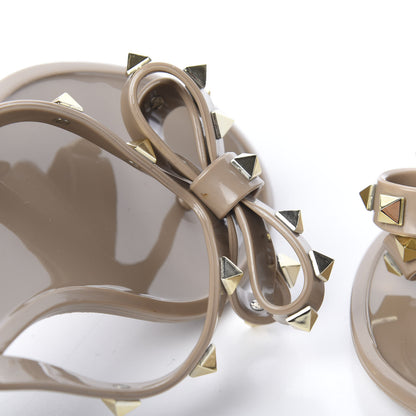 Valentino Garavani PVC Jelly Rockstud Bow Thong Sandals 36 Poudre 7 of 9