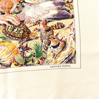 Hermes Silk Madison Avenue Scarf 90 Ivorie Multicolor 4 of 4