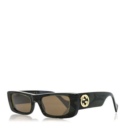 Gucci Acetate Rectangular Sunglasses GG0516S Green Bronze 1 of 7
