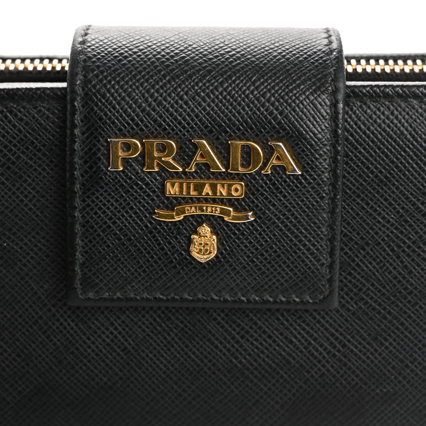 Saffiano Metal Tab Wallet Black