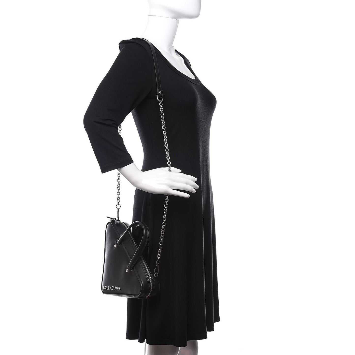 Calfskin XS Triangle Chain Duffle Black