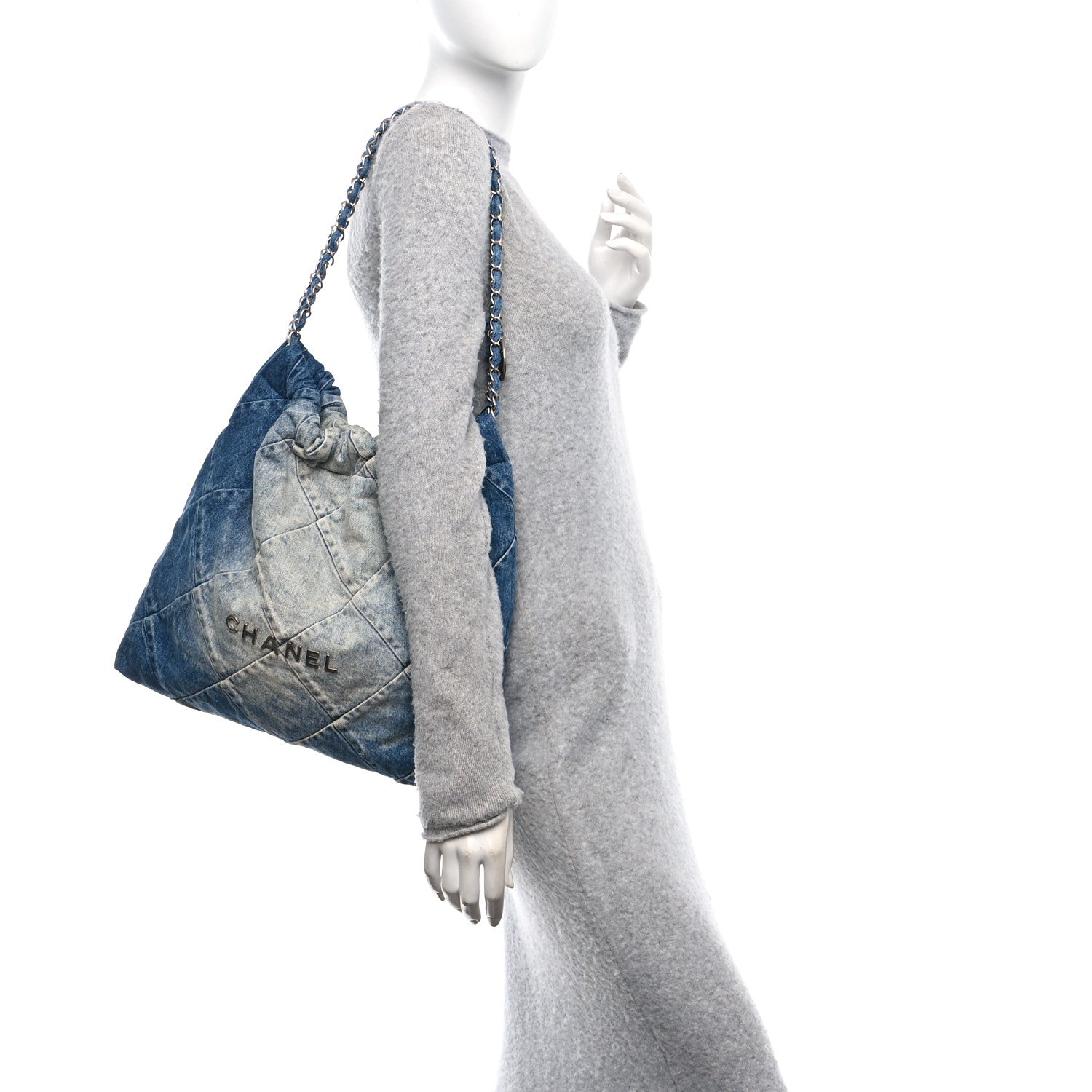 Chanel Denim Quilted Chanel 22 Blue 2 of 11