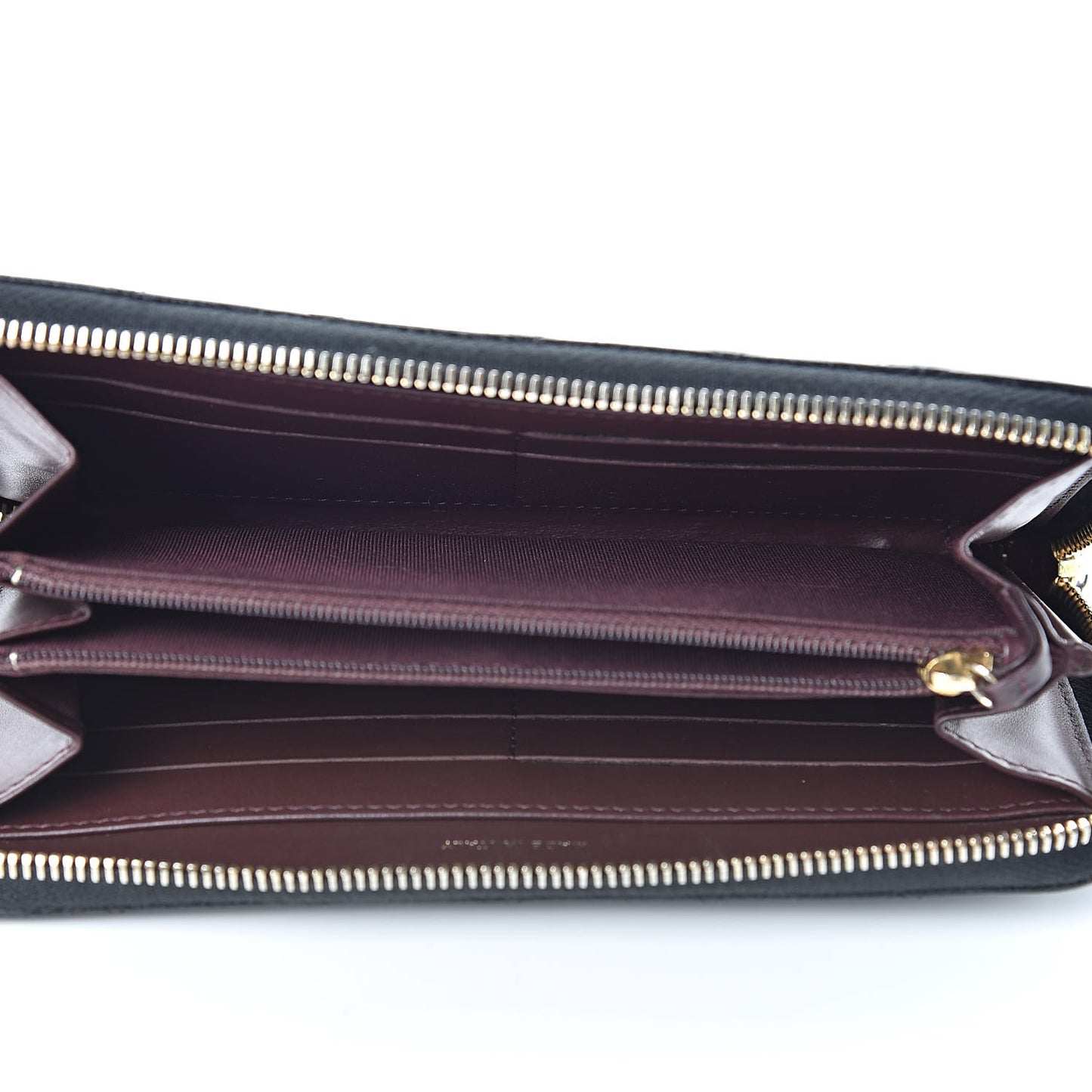 Caviar Quilted Large Gusset Zip Around Wallet Black