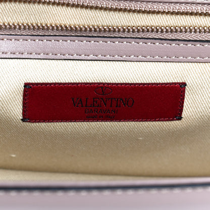 Valentino Garavani Vitello Medium Glam Lock Rockstud Flap Poudre 6 of 9