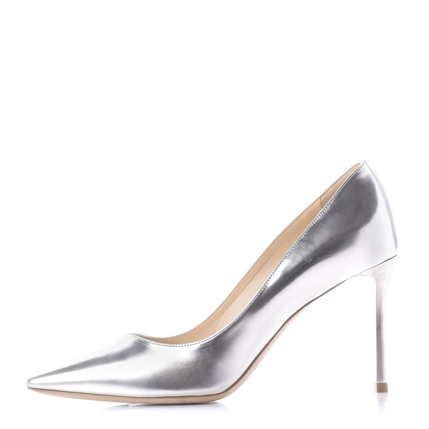 Mirror Calfskin Romy 85 Pumps 37.5 Silver