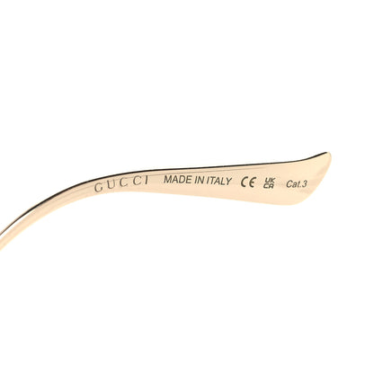 Gucci Metal Oversized Round Frame GG0225S Sunglasses Gold 5 of 8