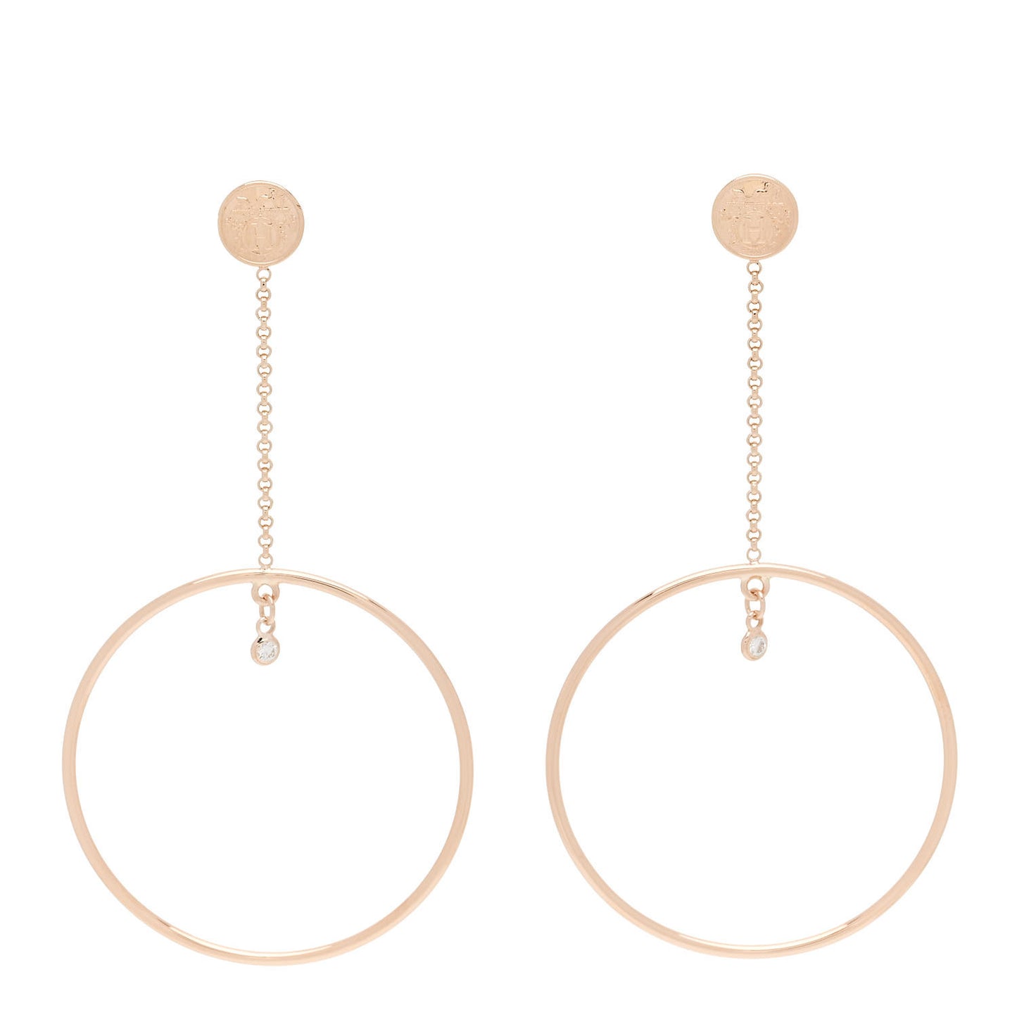 18K Rose Gold Diamond Ex-Libris Earrings