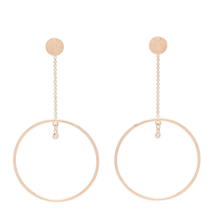 Hermes 18K Rose Gold Diamond Ex-Libris Earrings 1 of 5