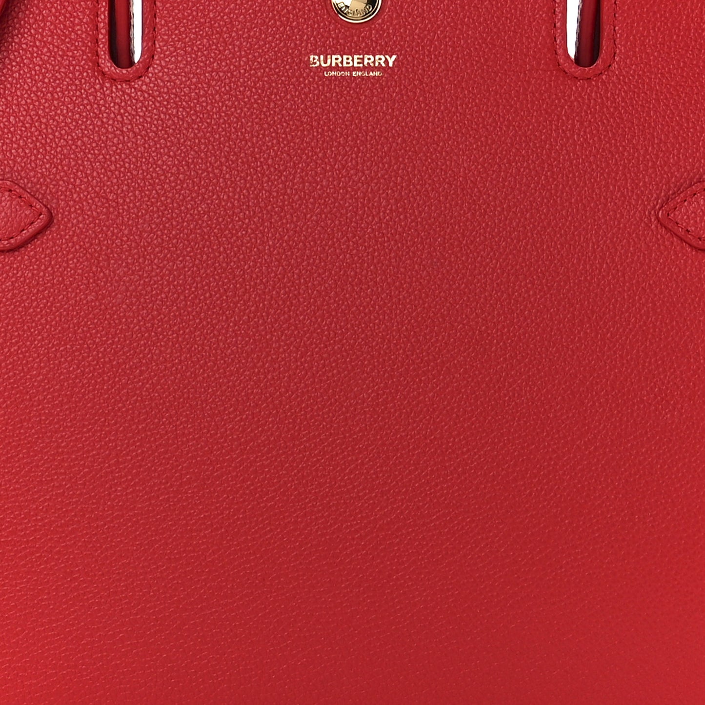 Grainy Calfskin Small Two Handle Title Bag Red