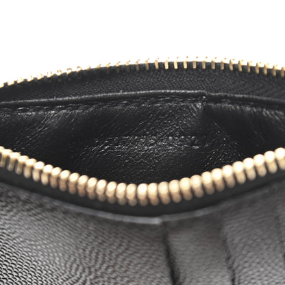 Saint Laurent Monogram Grain de Poudre 5 Fragments Zip Pouch Card Holder Black 7 of 11