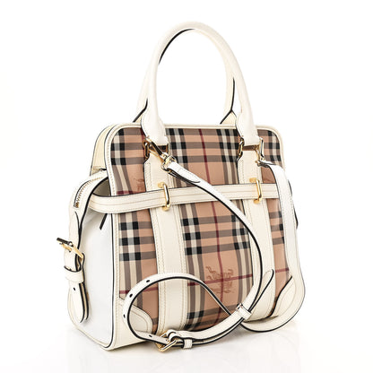 Burberry Haymarket Check Medium Minford Portrait Tote White 2 of 11