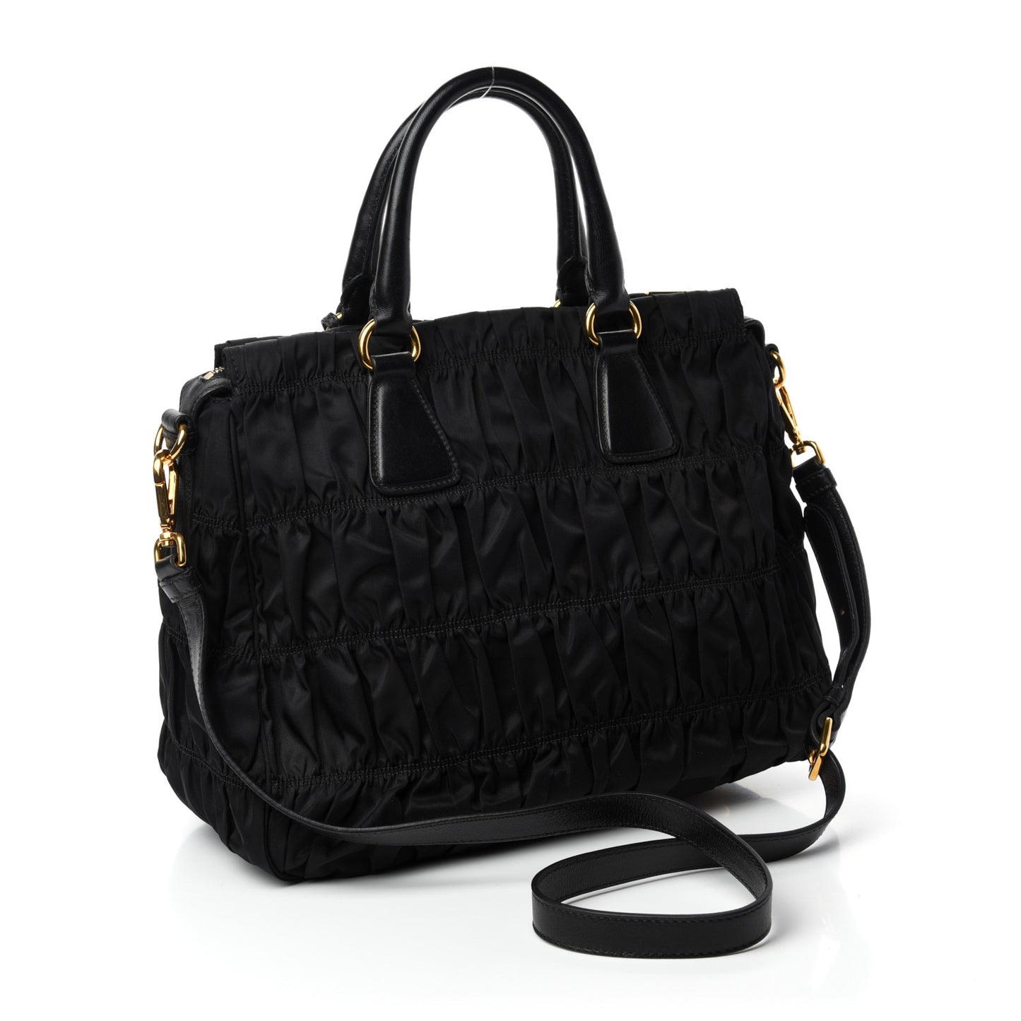 Tessuto Nylon Gaufre Tote Black