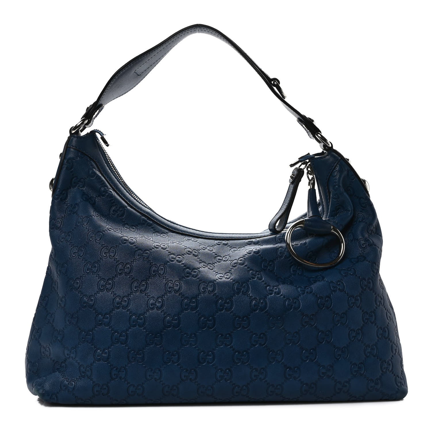 Gucci Guccissima Medium Icon Bit Hobo Blue 1 of 8