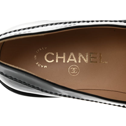 Chanel Shiny Calfskin Logo Loafers 36.5 Black 7 of 9