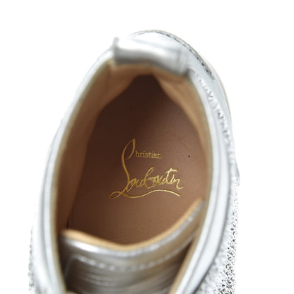 Christian Louboutin Veau Velours Strass Womens Louis Flat Sneakers 38 Silver 5 of 7