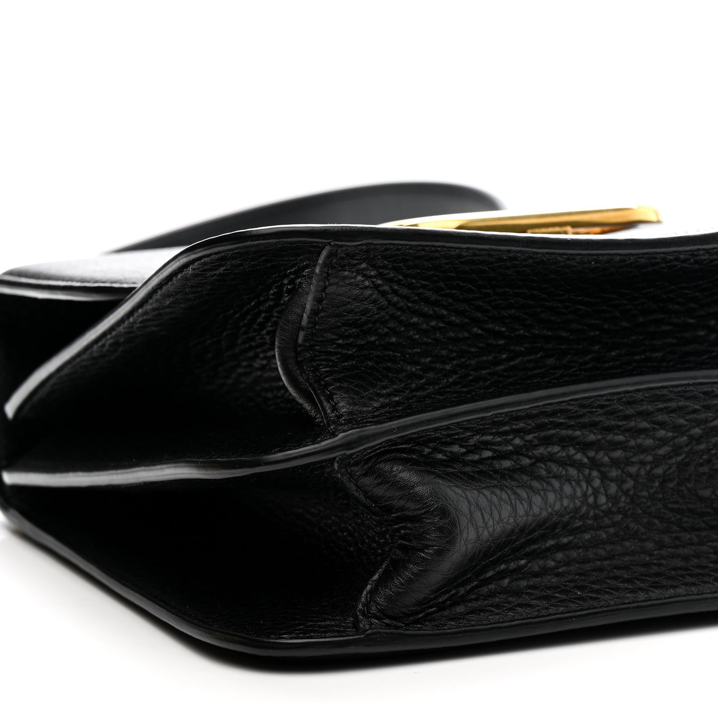 Grained Calfskin Large VSling Shoulder Bag Black