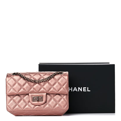 Chanel Metallic Grained Calfskin Quilted 2.55 Reissue Mini Flap Copper Pink 10 of 10