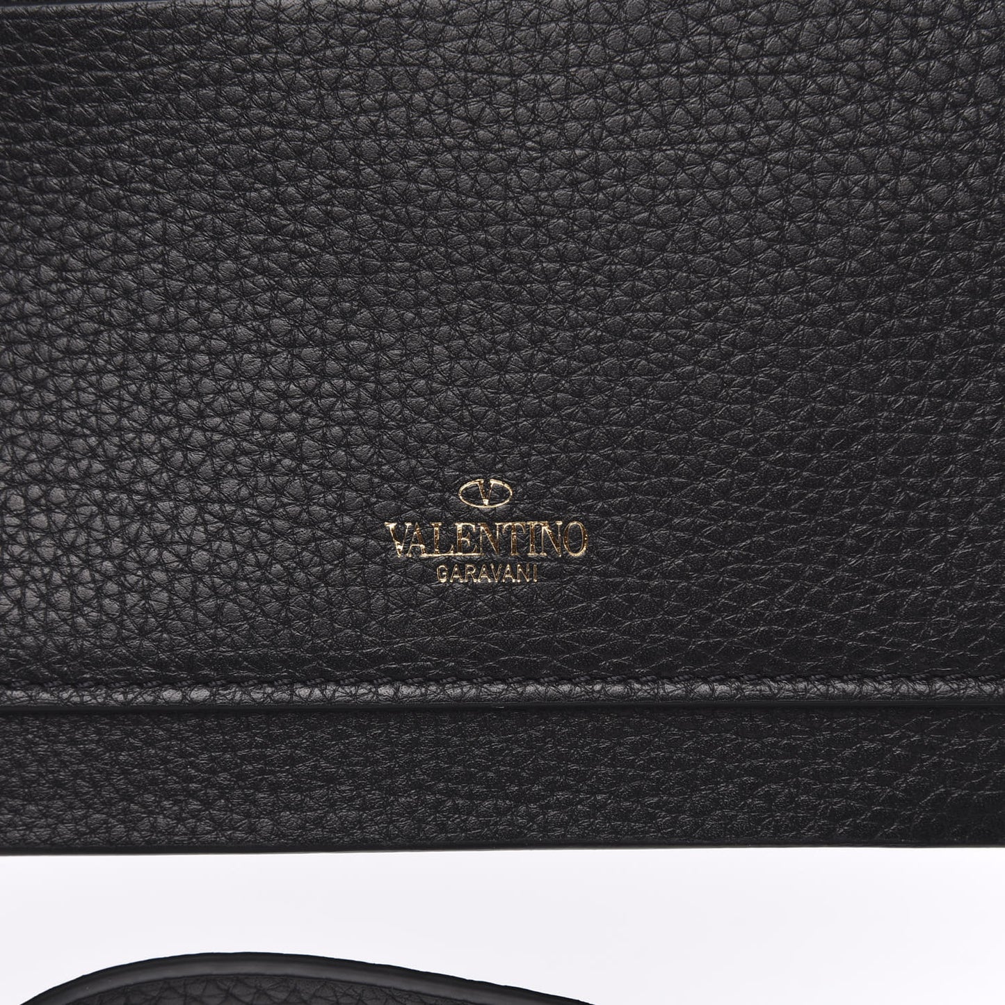 Pebbled Calfskin Small Rockstud Overlay Flap Shoulder Bag Black