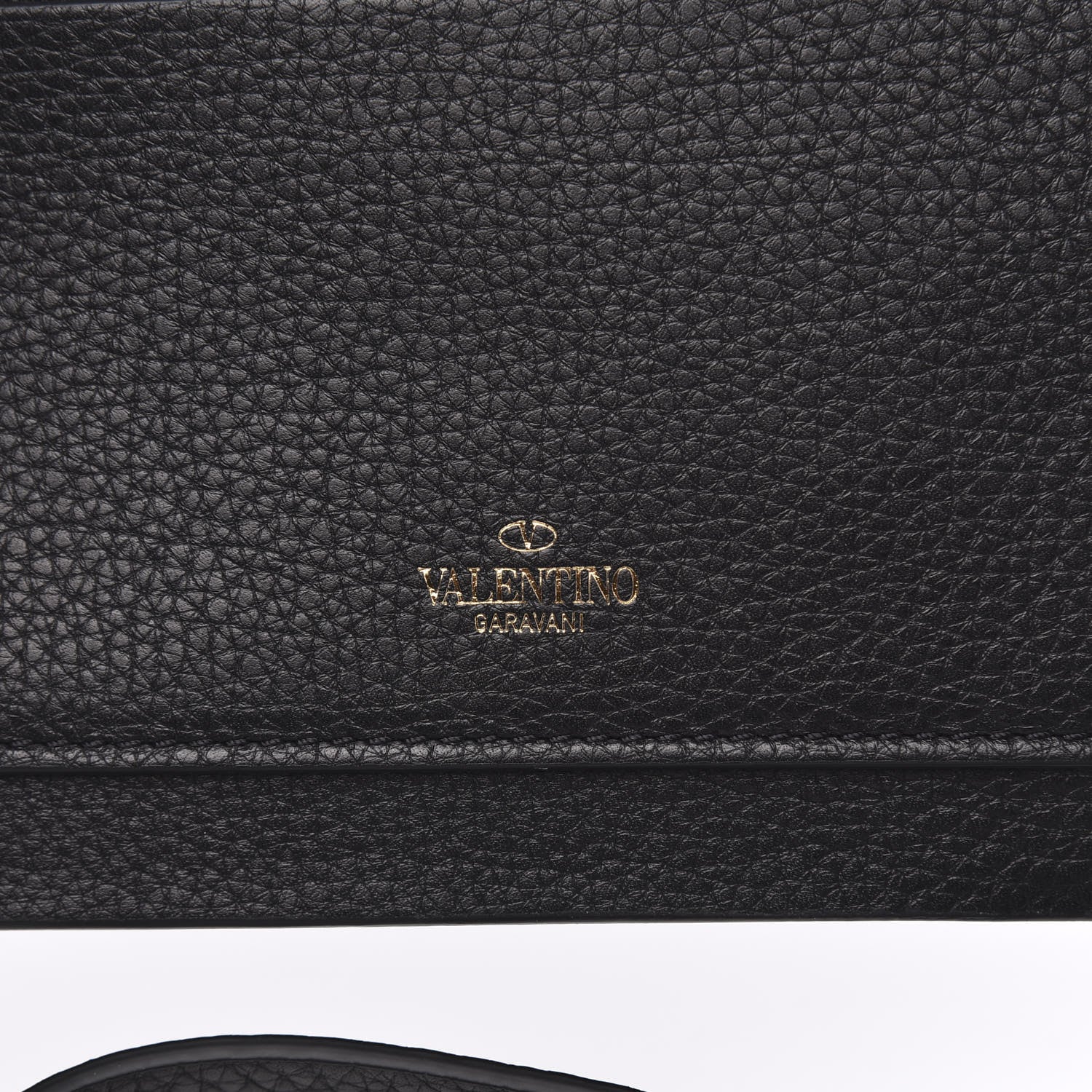 Valentino Garavani Pebbled Calfskin Small Rockstud Overlay Flap Shoulder Bag Black 9 of 9