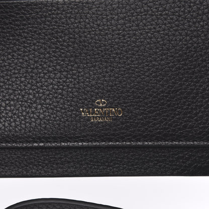 Valentino Garavani Pebbled Calfskin Small Rockstud Overlay Flap Shoulder Bag Black 9 of 9