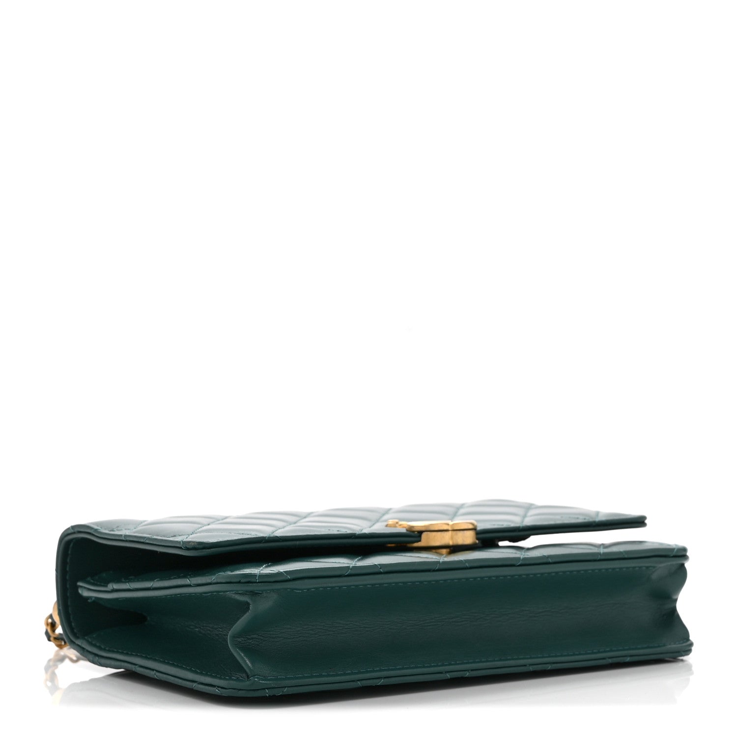 Chanel Calfskin Quilted Perfect FIt Wallet On Chain WOC Green 4 of 12