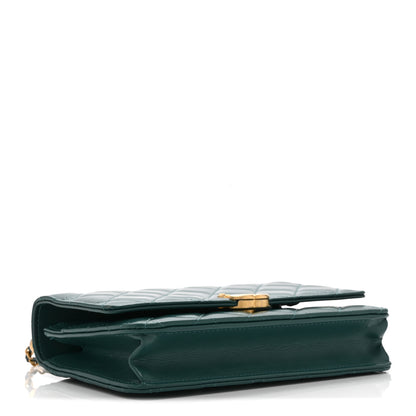 Chanel Calfskin Quilted Perfect FIt Wallet On Chain WOC Green 4 of 12