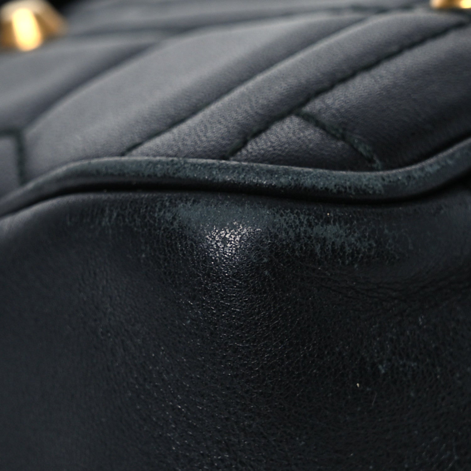 Gucci Calfskin Matelasse Studded Medium GG Marmont Shoulder Bag Black 17 of 17