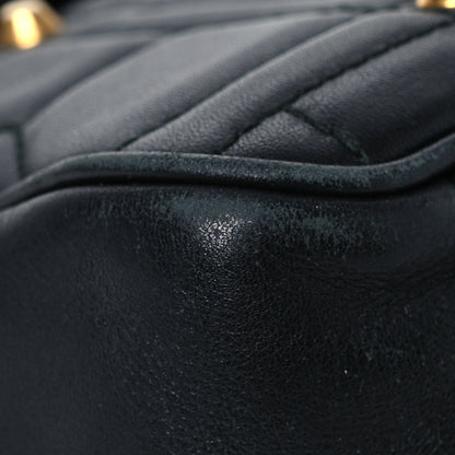 Gucci Calfskin Matelasse Studded Medium GG Marmont Shoulder Bag Black 17 of 17