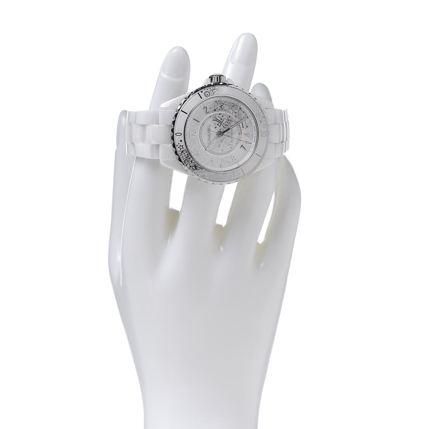 Stainless Steel Ceramic Diamond 38mm J12 Limited Edition Automatic Watch White