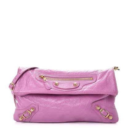 Balenciaga Agneau Giant 12 Gold Hardware Envelope Strap Clutch Rose Berlingot 1 of 12