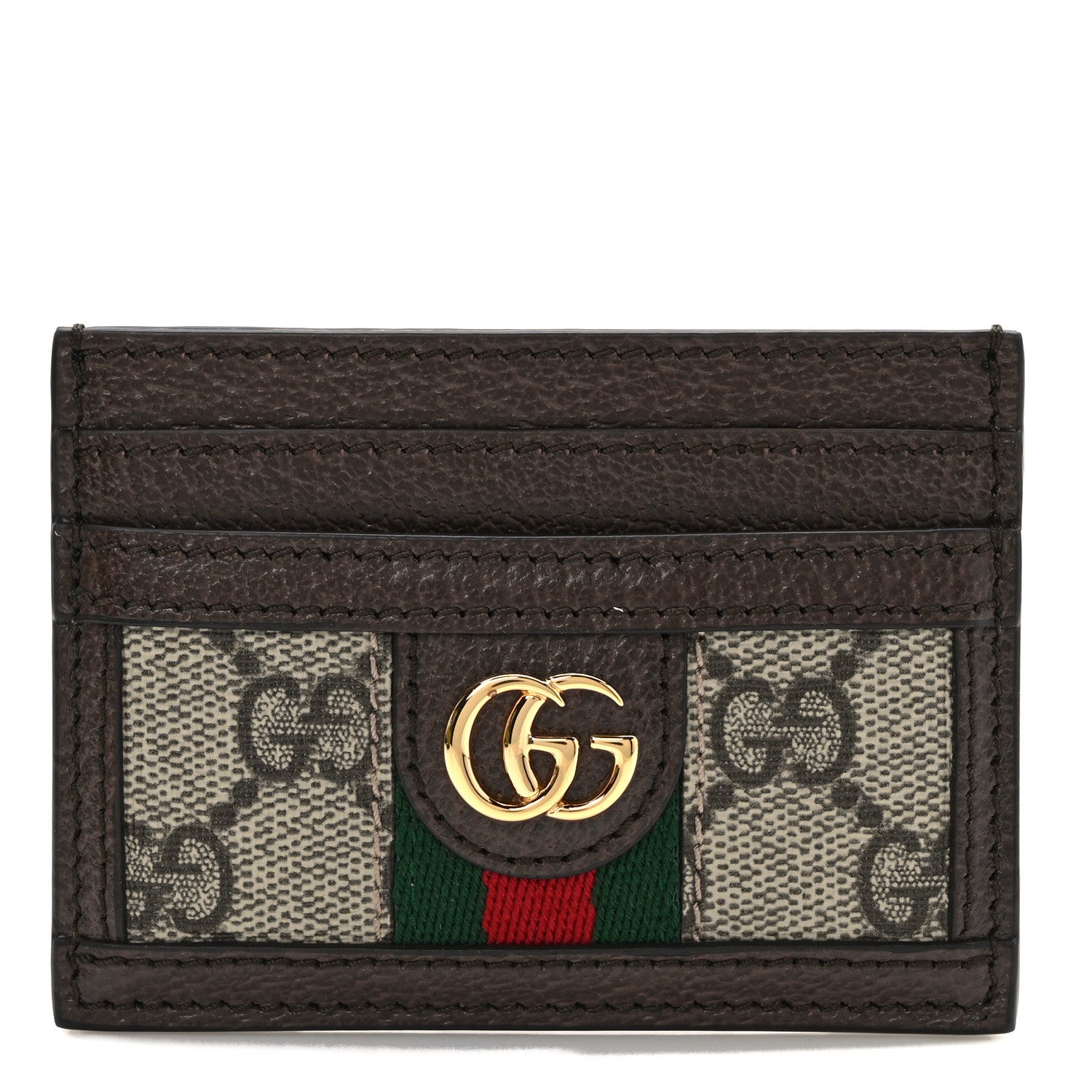Gucci GG Supreme Monogram Ophidia Card Holder Brown 1 of 9