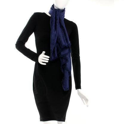 Louis Vuitton Silk Wool Monogram Shawl Night Blue 2 of 5