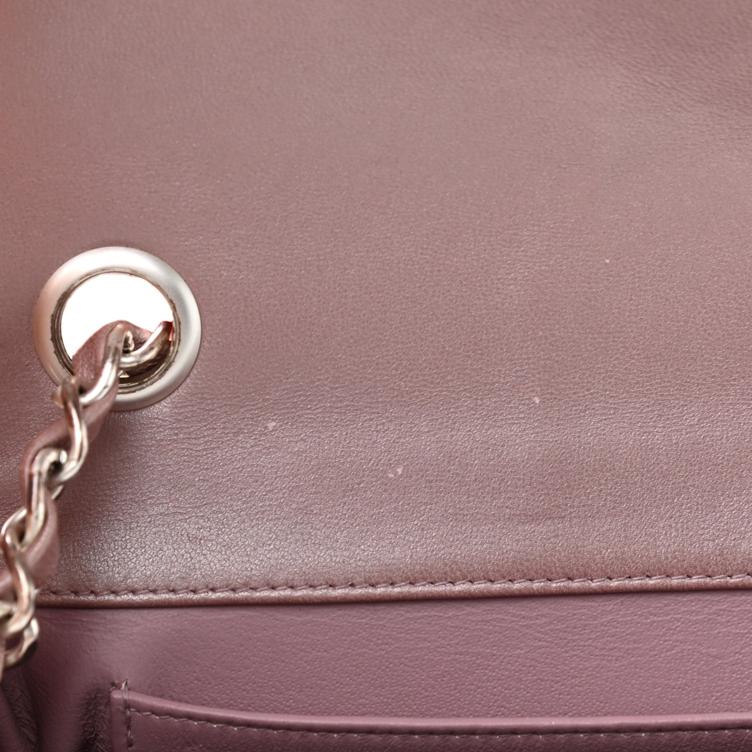 Chanel Metallic Lambskin Quilted Extra Mini Rectangular Flap Pink 18 of 19