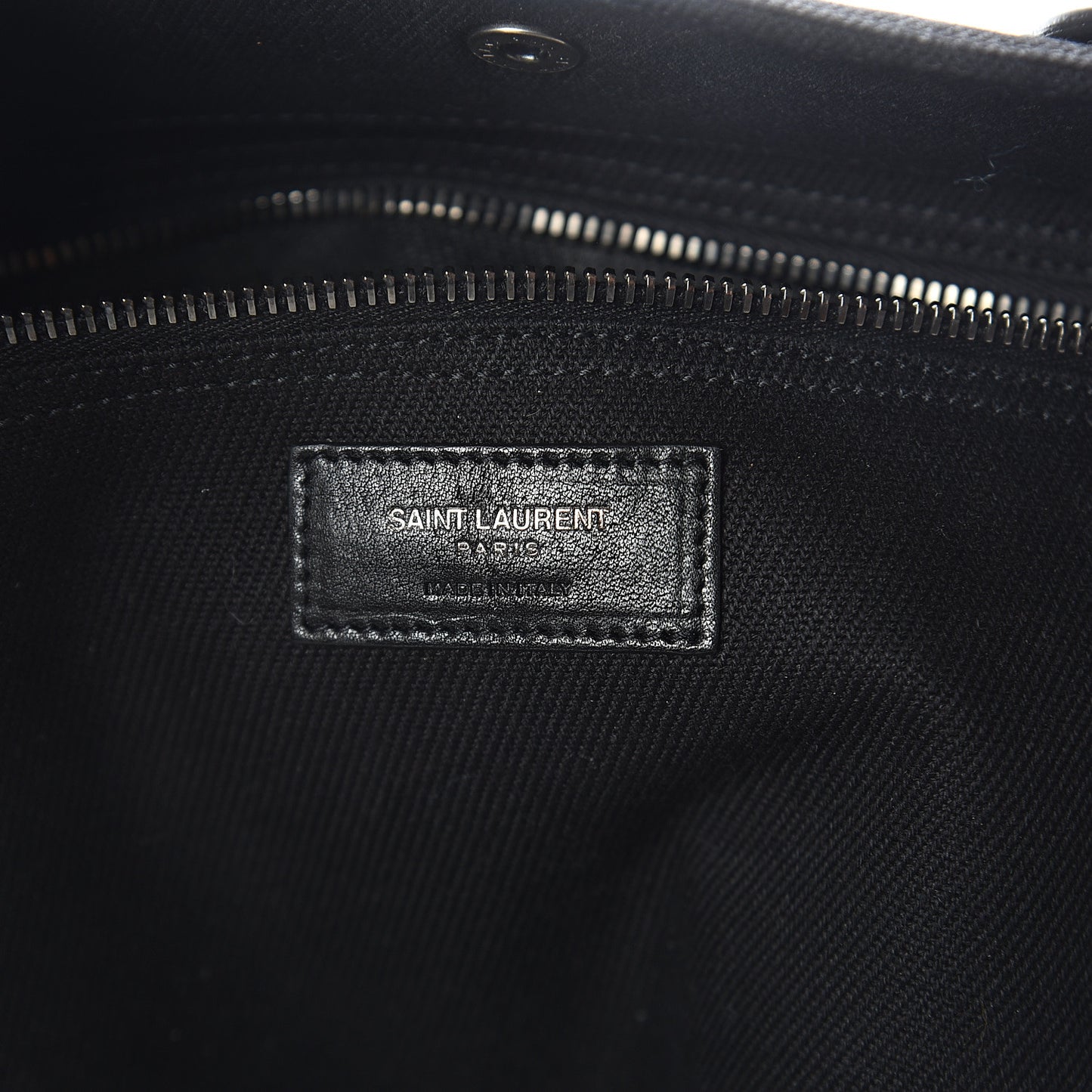 Linen Calfskin Rive Gauche Tote Black