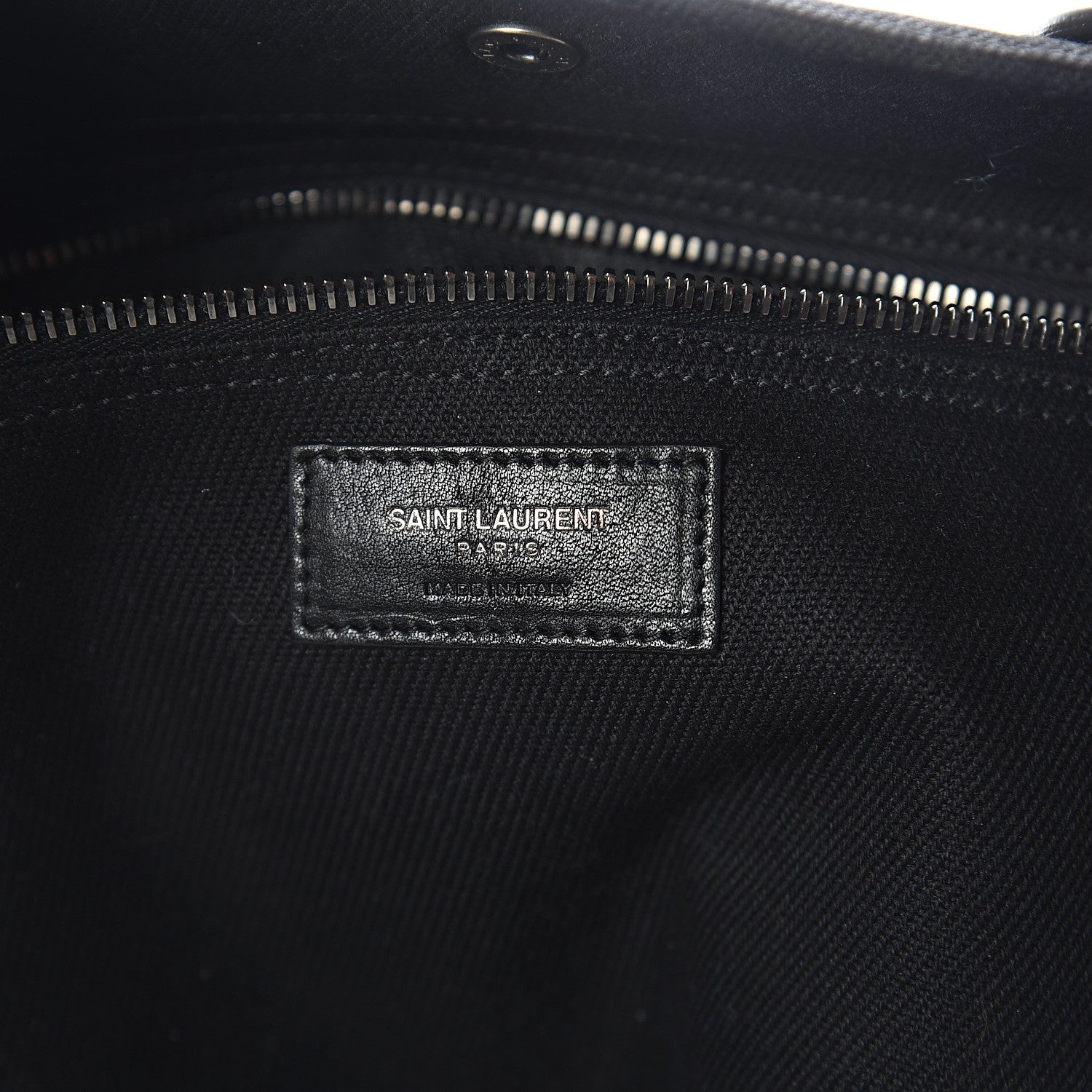Saint Laurent Linen Calfskin Rive Gauche Tote Black 5 of 8