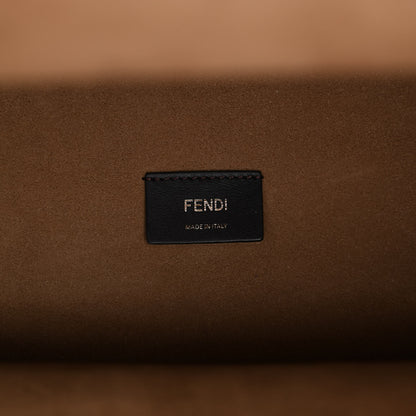 Fendi Vitello Catalan Mirror Plexiglass Logo Embossed Medium Fendi Sunshine Shopper Tote Argento 6 of 12