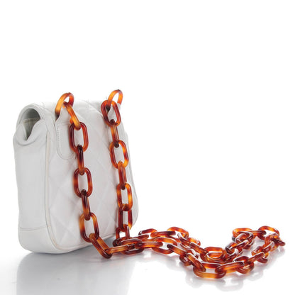 Chanel Lambskin Bekko Resin Mini Single Flap White 3 of 10