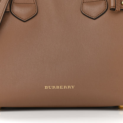 Burberry Grainy Calfskin House Check Small Banner Tote Tan 8 of 11