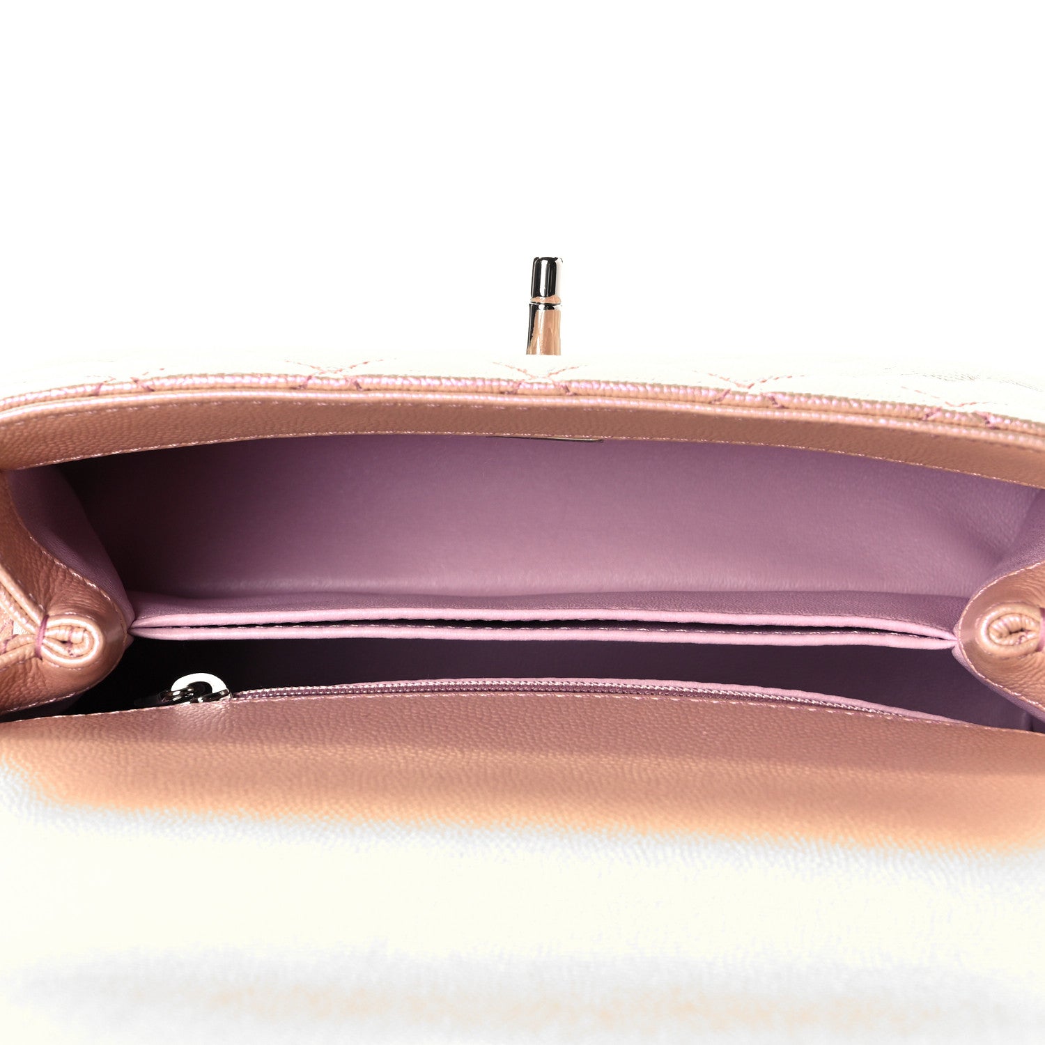 Chanel Iridescent Caviar Quilted Mini Coco Handle Flap Pink 13 of 31