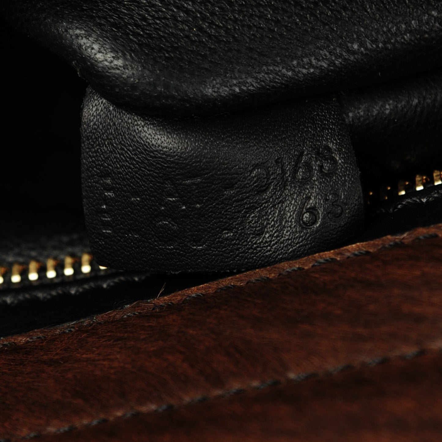 Shaded Pony Hair Calfskin Medium Trapeze Brown