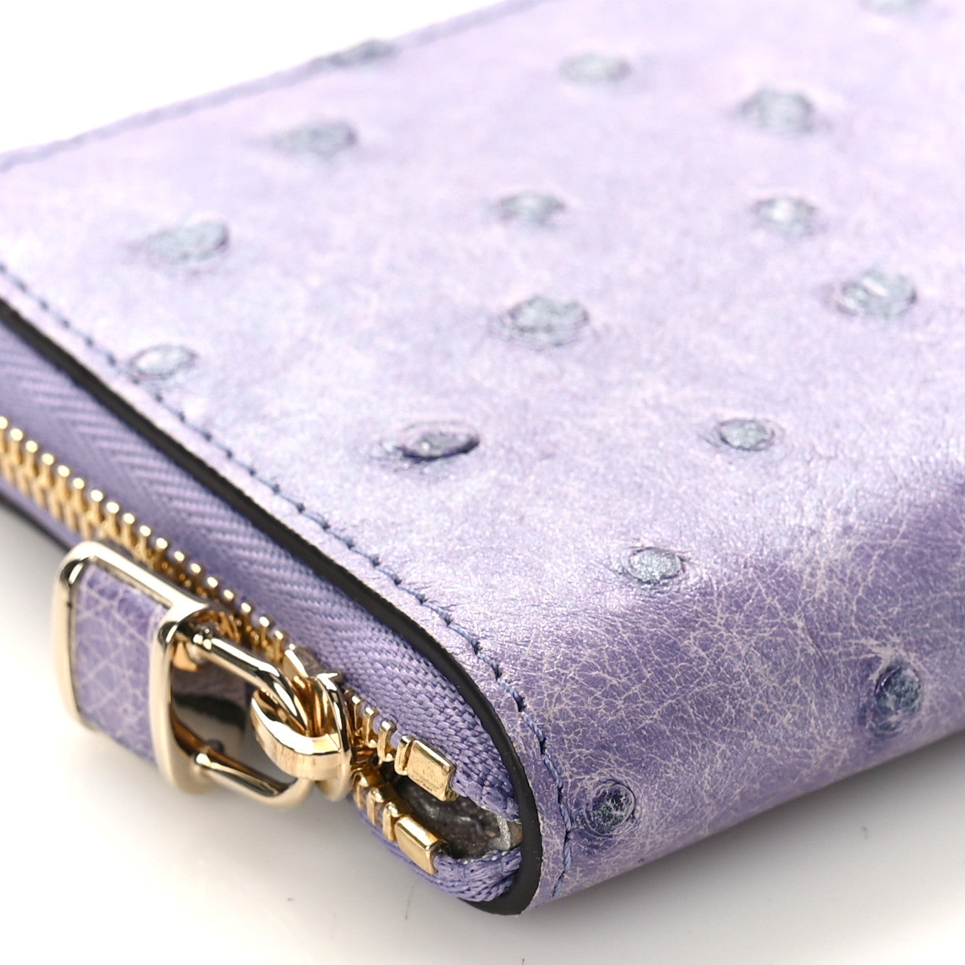Ostrich Zippy Coin Purse Purple Purple