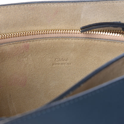 Chloe Suede Calfskin Medium Faye Shoulder Bag Silver Blue 6 of 11