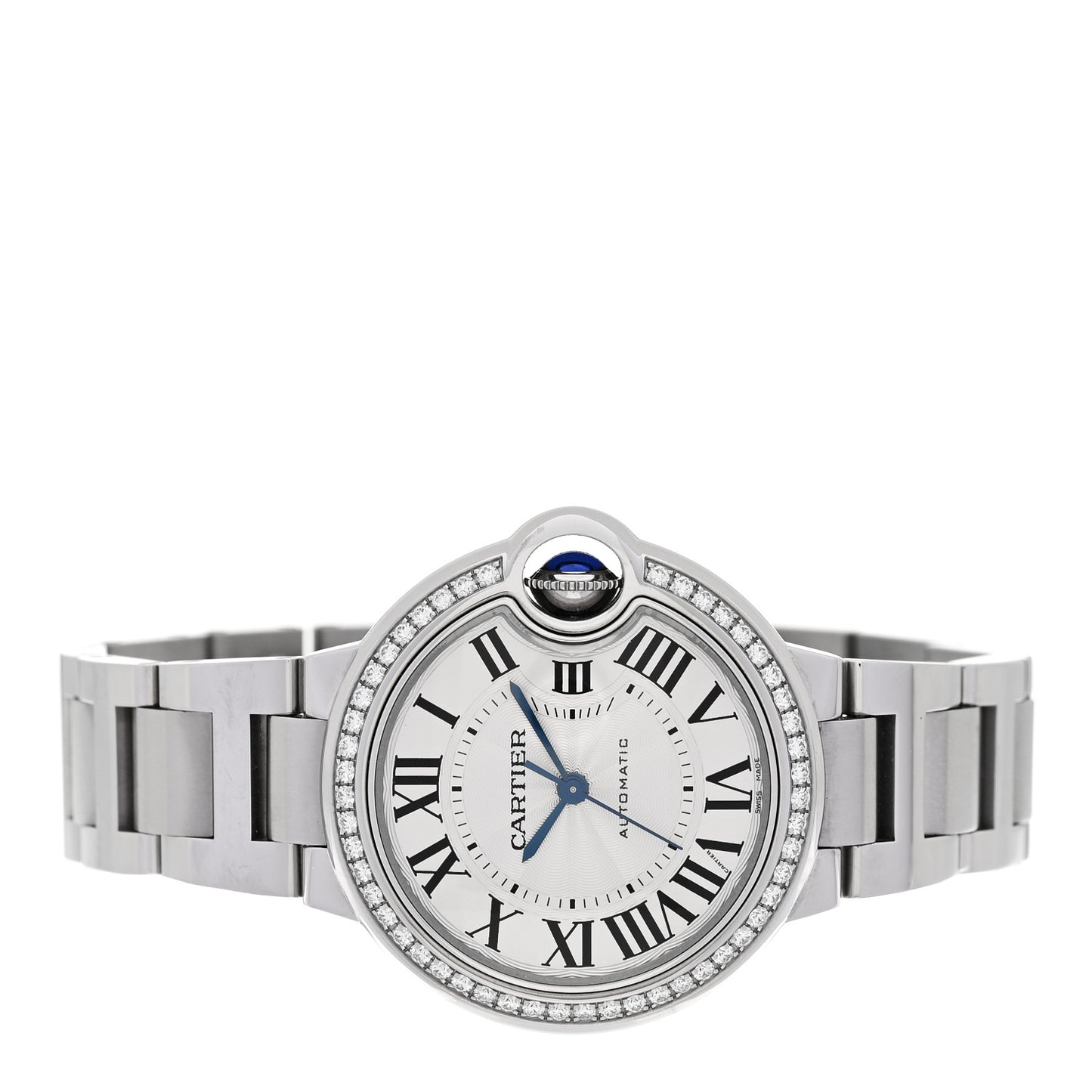 Stainless Steel Diamond Bezel 33mm Ballon Bleu De Cartier Automatic Watch